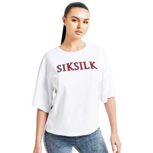 SikSilk Womens/Ladies Sparkle Boxy Crop T-Shirt / White